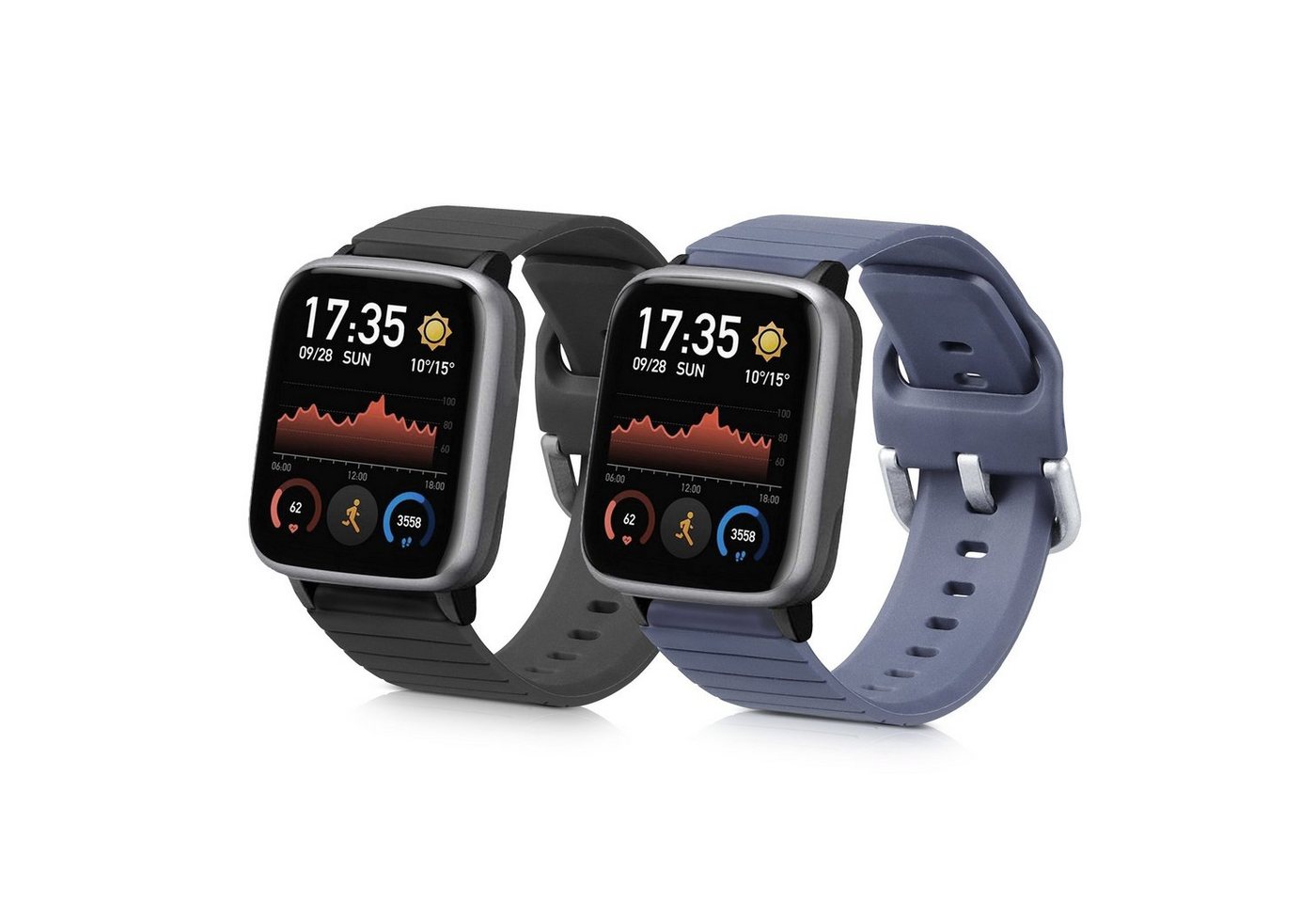kwmobile 2x Sportarmband für Willful Fitnesstracker / Smartwatch Smartwatch, 1-tlg., Armband TPU Silikon Set Fitnesstracker kwmobile 2x Sportarmband für Willful Fitnesstracker / Smartwatch Smartwatch, 1-tlg., Armband TPU Silikon Set Fitnesstracker von kwmobile
