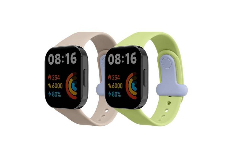 kwmobile 2x Sportarmband für Xiaomi Redmi Mi Watch Lite 3 / Redmi Watch 3 Smartwatch, 2-tlg., Armband TPU Silikon Set Fitnesstracker von kwmobile