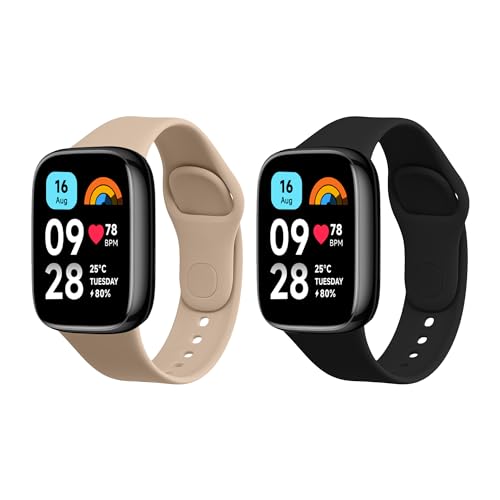 kwmobile 2X Sportarmband kompatibel mit Xiaomi Redmi Watch 3 Active Armband - Fitnesstracker Band Set aus TPU Silikon von kwmobile