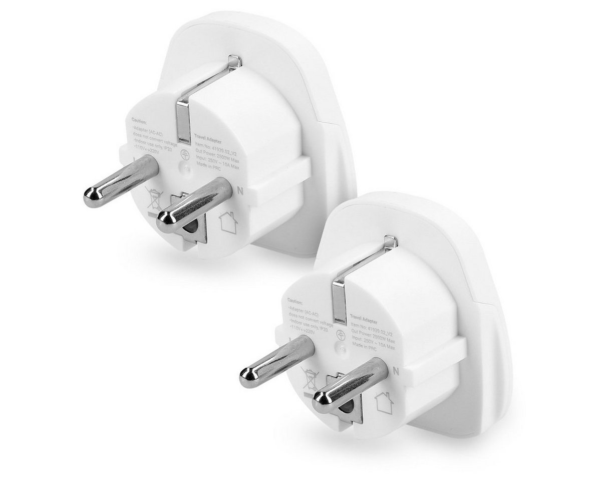 kwmobile 2x UK auf DE Schuko Reiseadapter - Typ F für Typ G Stecker Adapter, 5.80 cm von kwmobile