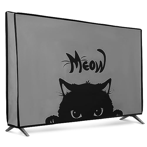 kwmobile 32" TV Hülle - Indoor Fernseher Bildschirmschutz Abdeckung - TV Bildschirm Staubschutzhülle - Katze Meow Grau Schwarz kwmobile 32" TV Hülle - Indoor Fernseher Bildschirmschutz Abdeckung - TV Bildschirm Staubschutzhülle - Katze Meow Grau Schwarz von kwmobile