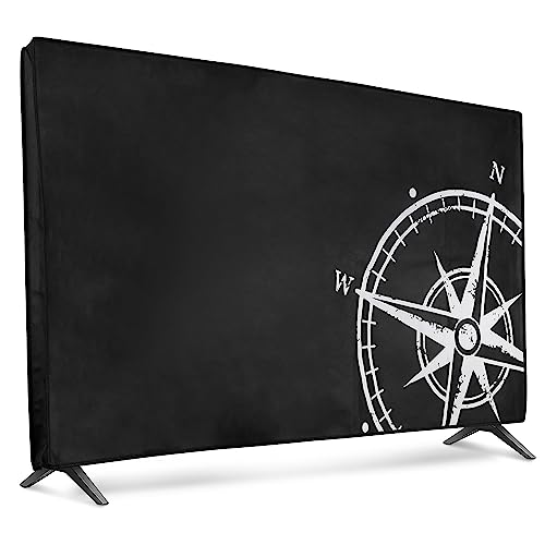 kwmobile 32" TV Hülle - Indoor Fernseher Bildschirmschutz Abdeckung - TV Bildschirm Staubschutzhülle - Kompass Vintage Weiß Schwarz kwmobile 32" TV Hülle - Indoor Fernseher Bildschirmschutz Abdeckung - TV Bildschirm Staubschutzhülle - Kompass Vintage Weiß Schwarz von kwmobile