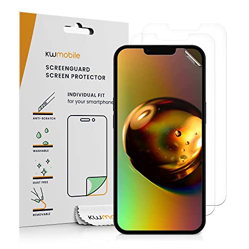 kwmobile 3X Displayschutzfolie kompatibel mit Apple iPhone 14 Folie - klare Schutzfolien Set in transparent von kwmobile