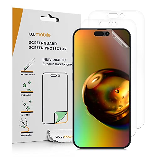 kwmobile 3X Displayschutzfolie kompatibel mit Apple iPhone 14 Pro Max Folie - klare Schutzfolien Set in transparent kwmobile 3X Displayschutzfolie kompatibel mit Apple iPhone 14 Pro Max Folie - klare Schutzfolien Set in transparent von kwmobile