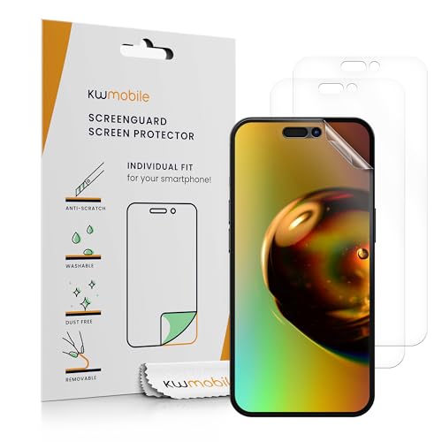 kwmobile 3X Displayschutzfolie kompatibel mit Apple iPhone 16 Plus Folie - klare Schutzfolien Set in transparent kwmobile 3X Displayschutzfolie kompatibel mit Apple iPhone 16 Plus Folie - klare Schutzfolien Set in transparent von kwmobile
