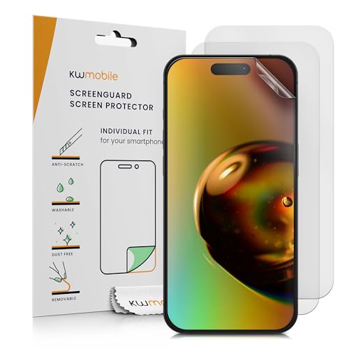 kwmobile 3X Folie matt kompatibel mit Apple iPhone 15 Pro - Displayschutzfolie Schutzfolie - Displayschutz Displayfolie entspiegelt kwmobile 3X Folie matt kompatibel mit Apple iPhone 15 Pro - Displayschutzfolie Schutzfolie - Displayschutz Displayfolie entspiegelt von kwmobile