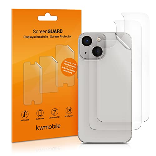 kwmobile 3X Schutzfolie Rückseite kompatibel mit Apple iPhone 13 Mini - Folie Backcover Smartphone - Handyfolie transparent von kwmobile