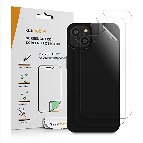 kwmobile 3X Schutzfolie Rückseite kompatibel mit Apple iPhone 14 Plus - Folie Backcover Smartphone - Handyfolie transparent von kwmobile