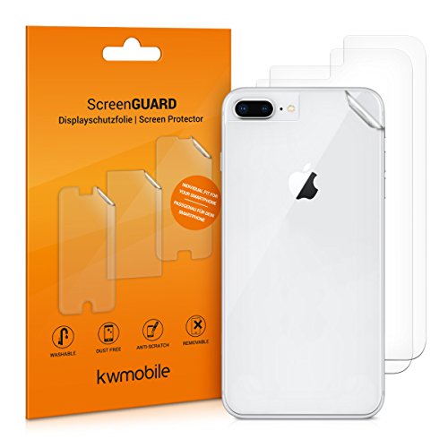 kwmobile 3X Schutzfolie Rückseite kompatibel mit Apple iPhone 7 Plus/iPhone 8 Plus - Folie Backcover Smartphone - Handyfolie transparent von kwmobile