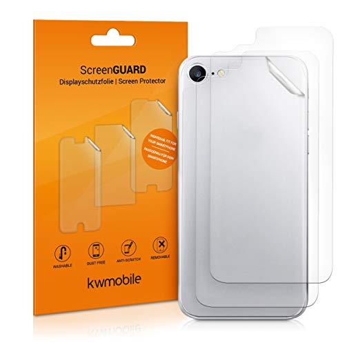 kwmobile 3X Schutzfolie Rückseite kompatibel mit Apple iPhone 8 / SE (2020) - Folie Backcover Smartphone - Handyfolie transparent von kwmobile