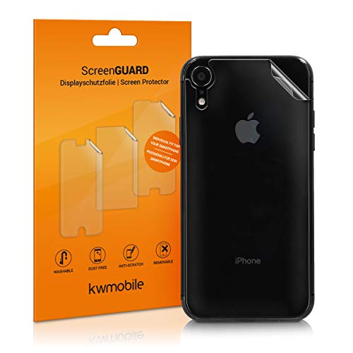 kwmobile 3X Schutzfolie Rückseite kompatibel mit Apple iPhone XR - Folie Backcover Smartphone - Handyfolie transparent von kwmobile