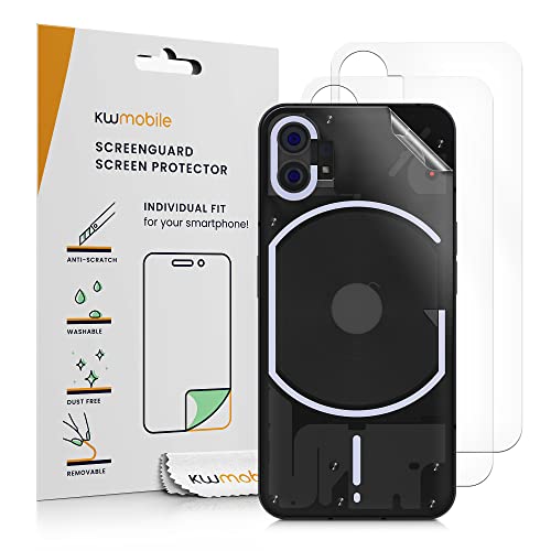 kwmobile 3X Schutzfolie Rückseite kompatibel mit Nothing Phone (1) - Folie Backcover Smartphone - Handyfolie transparent von kwmobile
