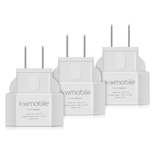 kwmobile 3x Reiseadapter USA Typ-A - Eurostecker Reise Adapter zu Typ A Steckdose in z. B. USA Kanada Mexiko Japan - Stromadapter Urlaub Weiß von kwmobile