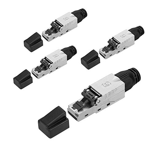 kwmobile 4X CAT 6A RJ45 Netzwerkstecker - geschirmt - werkzeuglos - CAT 6 Netzwerkkabel Stecker - RJ45-Stecker Steckverbinder Netzwerk Kabel von kwmobile