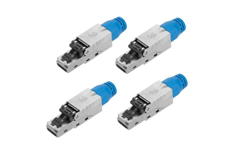 kwmobile 4x CAT 8 RJ45 Netzwerkstecker - geschirmt - werkzeuglos Netzwerk-Adapter, 6,03 cm von kwmobile