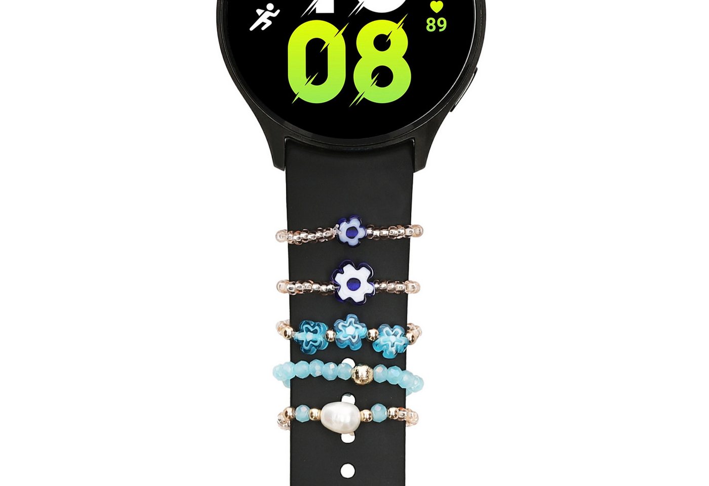kwmobile 5 Smartwatch Armband Charms für 20 - 22mm Smartwatch Strap (Universal) Smartwatch, 1-tlg., Deko Zubehör aus Acryl - Universal Accessoire für Fitnessuhr Bänder von kwmobile
