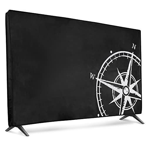 kwmobile 55" TV Hülle - Indoor Fernseher Bildschirmschutz Abdeckung - TV Bildschirm Staubschutzhülle - Kompass Vintage Weiß Schwarz kwmobile 55" TV Hülle - Indoor Fernseher Bildschirmschutz Abdeckung - TV Bildschirm Staubschutzhülle - Kompass Vintage Weiß Schwarz von kwmobile