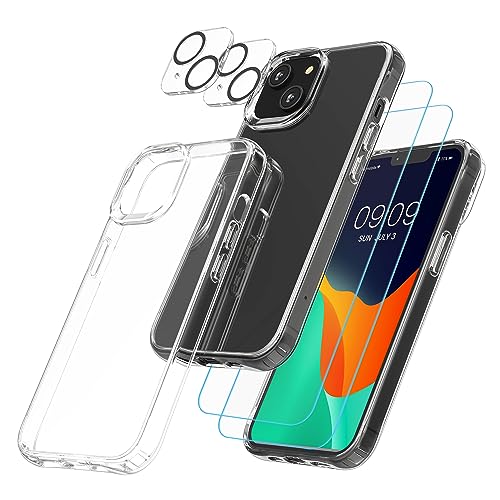 kwmobile 5in1 Set Handyhülle kompatibel mit Apple iPhone 13 Mini Hülle - 1x stoßsichere Schutzhülle 2X Schutzglas Display 2X Kamerschutz Glas - Transparent kwmobile 5in1 Set Handyhülle kompatibel mit Apple iPhone 13 Mini Hülle - 1x stoßsichere Schutzhülle 2X Schutzglas Display 2X Kamerschutz Glas - Transparent von kwmobile