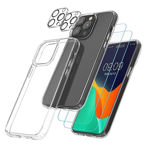 kwmobile 5in1 Set Handyhülle kompatibel mit Apple iPhone 14 Pro Max Hülle - 1x stoßsichere Schutzhülle 2X Schutzglas Display 2X Kamerschutz Glas - Transparent kwmobile 5in1 Set Handyhülle kompatibel mit Apple iPhone 14 Pro Max Hülle - 1x stoßsichere Schutzhülle 2X Schutzglas Display 2X Kamerschutz Glas - Transparent von kwmobile