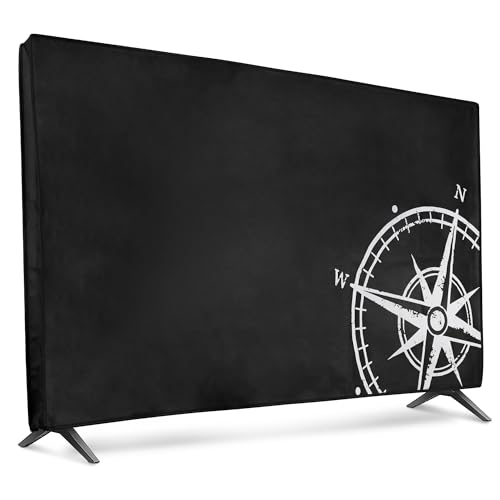 kwmobile 65" TV Hülle - Indoor Fernseher Bildschirmschutz Abdeckung - TV Bildschirm Staubschutzhülle - Kompass Vintage Weiß Schwarz kwmobile 65" TV Hülle - Indoor Fernseher Bildschirmschutz Abdeckung - TV Bildschirm Staubschutzhülle - Kompass Vintage Weiß Schwarz von kwmobile