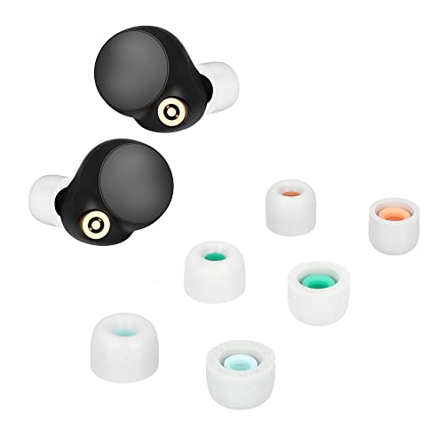 kwmobile 6X Ersatz In Ear Kopfhörer kompatibel mit Sony WF-1000XM4-3 Größen - Polster Ohrstöpsel In-Ear Ohrhörer - Weiß von kwmobile