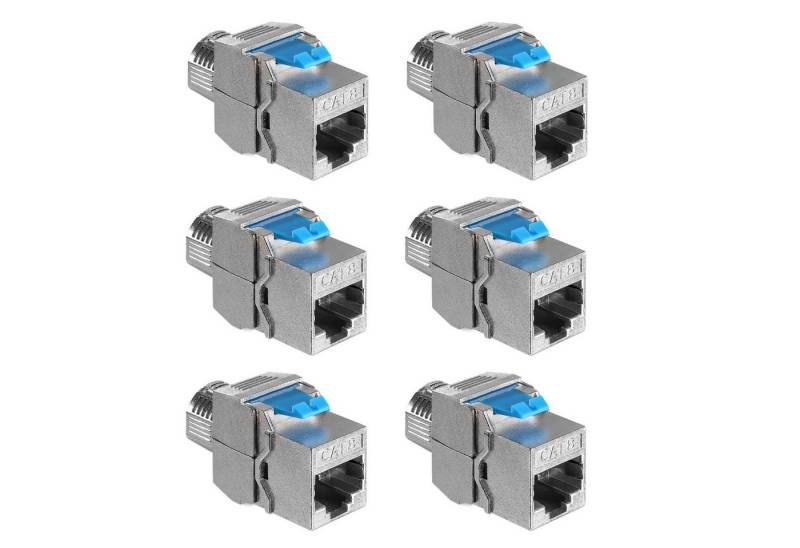 kwmobile 6x Keystone Modul für CAT 8 Kabel - 40 Gbit/s - Metall Gehäuse Netzwerk-Adapter, 3.40 cm von kwmobile