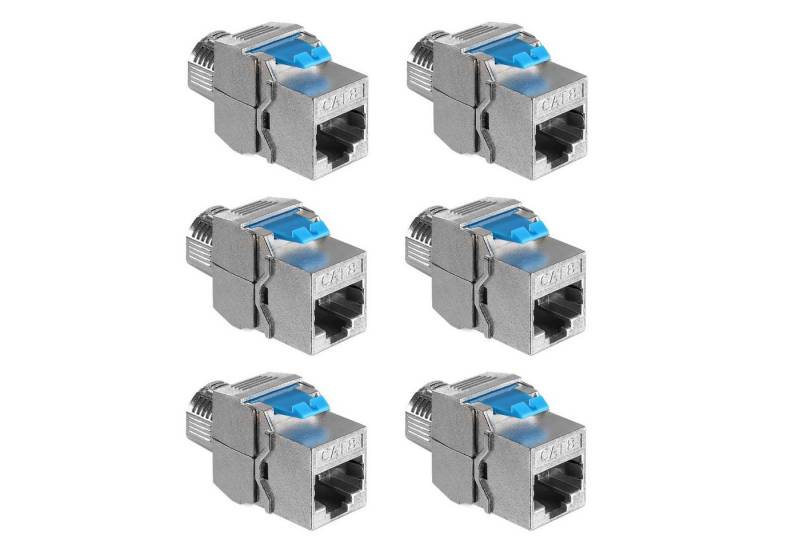 kwmobile 6x Keystone Modul für CAT 8 Kabel - 40 Gbit/s - Metall Gehäuse Netzwerk-Adapter, 3,40 cm von kwmobile