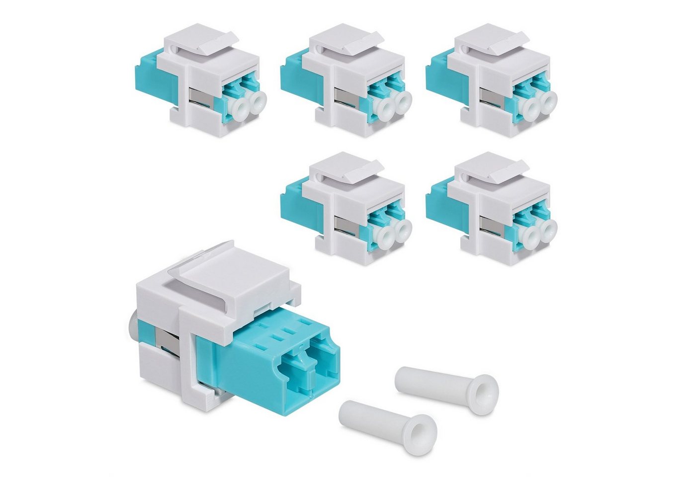 kwmobile 6x Keystone optisches Netzwerkkabel Modul - Multimode Glasfaser Netzwerk-Adapter, 3,50 cm von kwmobile