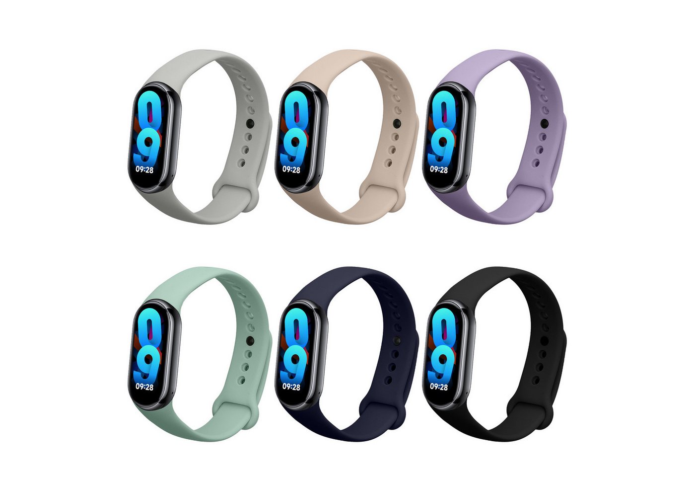 kwmobile 6x Sportarmband für Xiaomi Mi Band 8 / Mi Band 9 Armband Smartwatch, 6-tlg., Armband TPU Silikon Großes Set Fitnesstracker - verschiedene Farben kwmobile 6x Sportarmband für Xiaomi Mi Band 8 / Mi Band 9 Armband Smartwatch, 6-tlg., Armband TPU Silikon Großes Set Fitnesstracker - verschiedene Farben von kwmobile