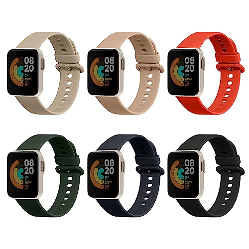 kwmobile 6x Sportarmband kompatibel mit Xiaomi Redmi Watch 2 Lite Armband - Großes Set Smartwatch Armband in verschiedenen Farben von kwmobile