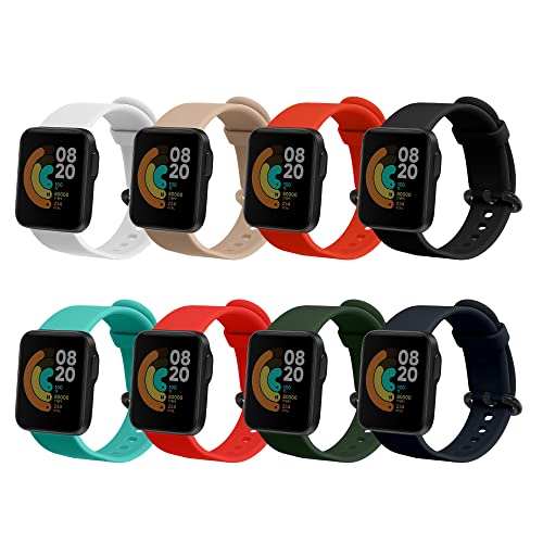 kwmobile 8X Sportarmband kompatibel mit Xiaomi Mi Watch Lite/Redmi Watch Armband - Großes Set Smartwatch Armband von kwmobile