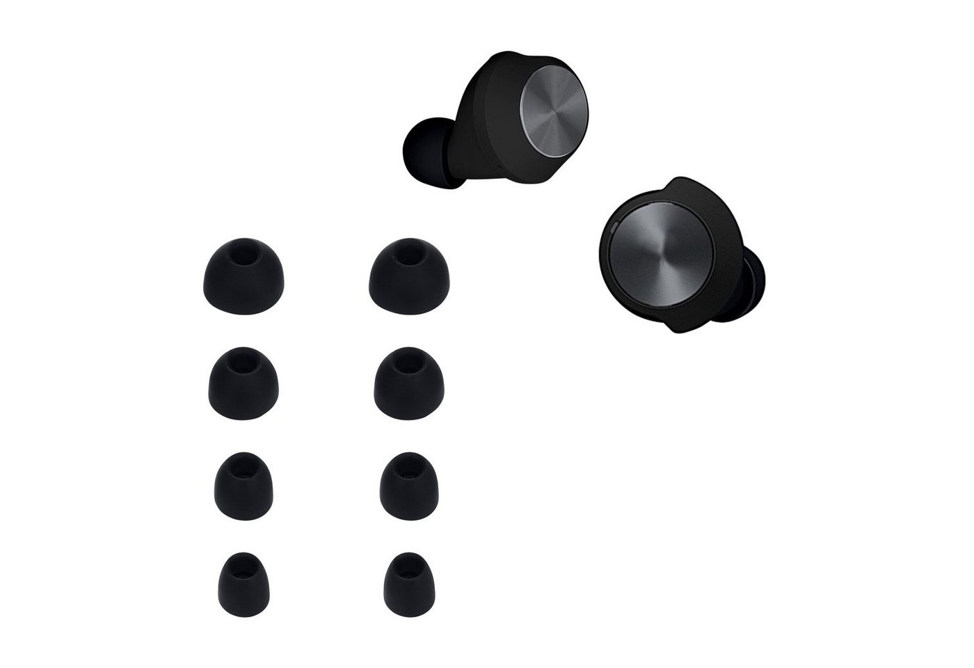 kwmobile 8x Ersatzpolster für Beoplay B&O EQ / H3 / H5 / E4 / E6 / E8 Kopfhörer (4 Größen - Silikon Ersatz Ohrstöpsel für Beoplay In-Ear Headphones) von kwmobile