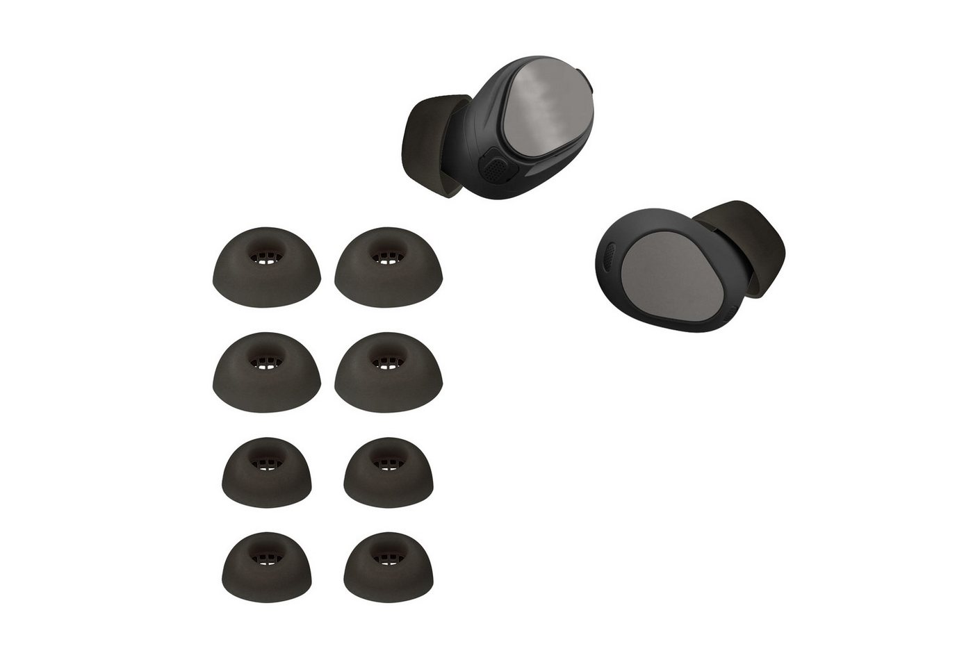 kwmobile 8x Ersatzpolster für Jabra Elite 10 / E10 HiFi-Kopfhörer (4 Größen - Silikon Ersatz Ohrstöpsel für Jabra In-Ear Headphones) von kwmobile