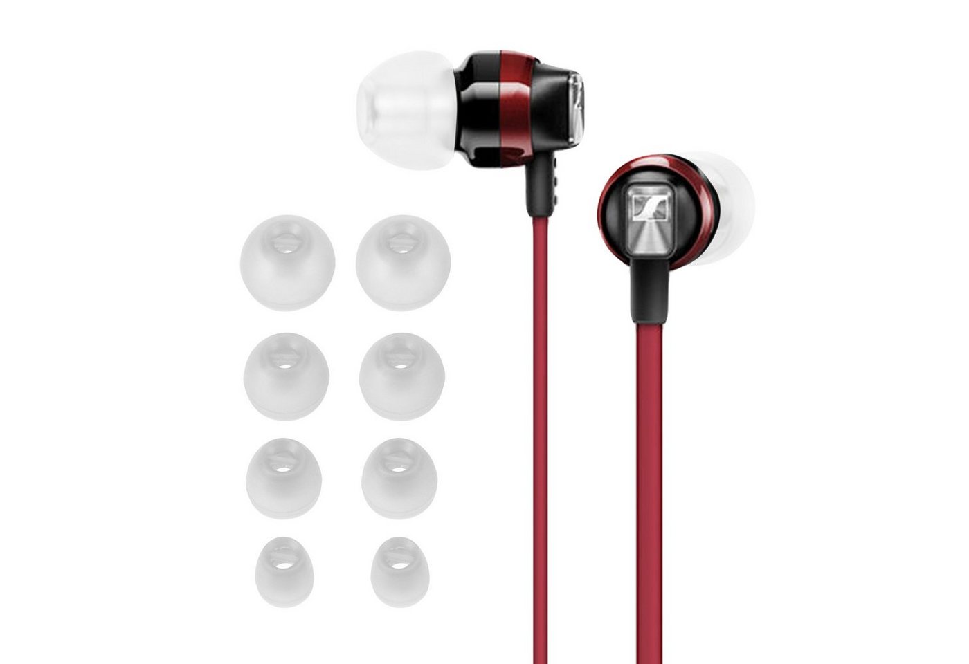 kwmobile 8x Ersatzpolster für Sennheiser CX 300S / CX 6.00BT / Momentum In-Ear Ohrpolster (4 Größen - Silikon Ersatz Ohrstöpsel für Sennheiser In-Ear Headphones) von kwmobile