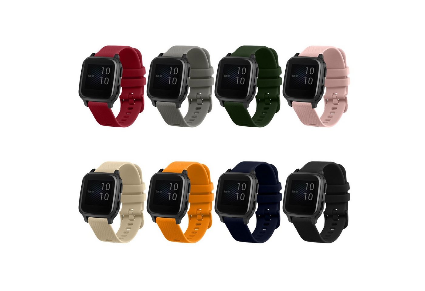 kwmobile 8x Sportarmband für Garmin Venu Sq Music / Sq Armband Smartwatch, 8-tlg., Armband TPU Silikon Großes Set Fitnesstracker - verschiedene Farben kwmobile 8x Sportarmband für Garmin Venu Sq Music / Sq Armband Smartwatch, 8-tlg., Armband TPU Silikon Großes Set Fitnesstracker - verschiedene Farben von kwmobile