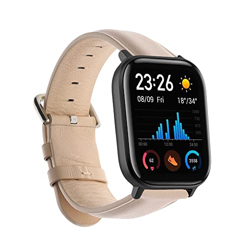 kwmobile Armband kompatibel mit Garmin vivomove Trend/Amazfit GTS 4 Mini/Bip 3 Pro/Bip 3 - Echtleder Fitnesstracker Sportarmband Band von kwmobile