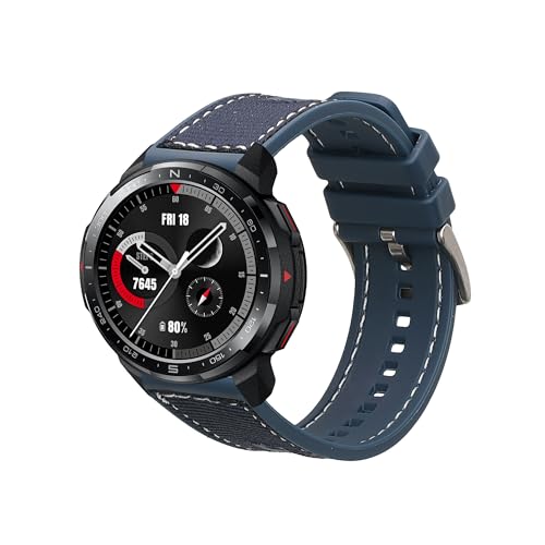 kwmobile Armband kompatibel mit HONOR Watch GS Pro Band - Aus Nylon und Silikon - Fitnesstracker Sportarmband Dunkelblau - Innenmaße 14-22 cm von kwmobile