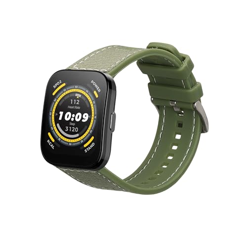 kwmobile Armband kompatibel mit Huami Amazfit Bip 5 Unity/Amazfit Bip 5 / Amazfit GTR 4 Band - Aus Nylon und Silikon - Fitnesstracker Sportarmband Dunkelgrün - Innenmaße 14-22 cm kwmobile Armband kompatibel mit Huami Amazfit Bip 5 Unity/Amazfit Bip 5 / Amazfit GTR 4 Band - Aus Nylon und Silikon - Fitnesstracker Sportarmband Dunkelgrün - Innenmaße 14-22 cm von kwmobile