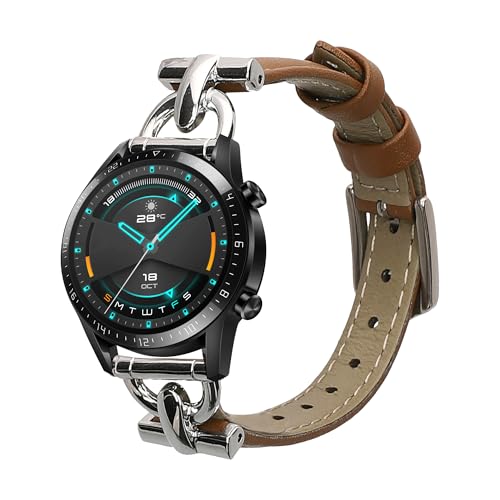 kwmobile Armband kompatibel mit Huawei Watch GT/GT2 (46mm) - Echtleder Fitnesstracker Sportarmband Band von kwmobile