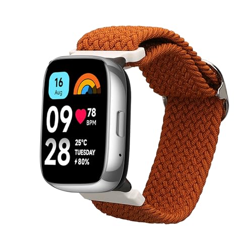 kwmobile Armband kompatibel mit Xiaomi Redmi Watch 3 Active - Nylon Fitnesstracker Sportarmband Band in Braun - Innenmaße von 14-22 cm von kwmobile