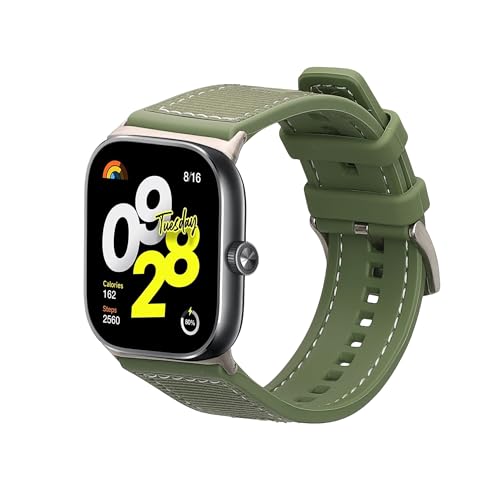 kwmobile Armband kompatibel mit Xiaomi Redmi Watch 4 / Band 8 Pro Band - Aus Nylon und Silikon - Fitnesstracker Sportarmband Dunkelgrün - Innenmaße 14-22 cm von kwmobile