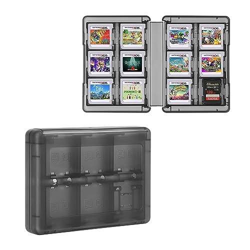 kwmobile Aufbewahrungsbox für Spiel-Kartuschen kompatibel mit Nintendo 3DS Box - Spiele Hülle für bis zu 22 Spiele und Zubehör - Schwarz von kwmobile