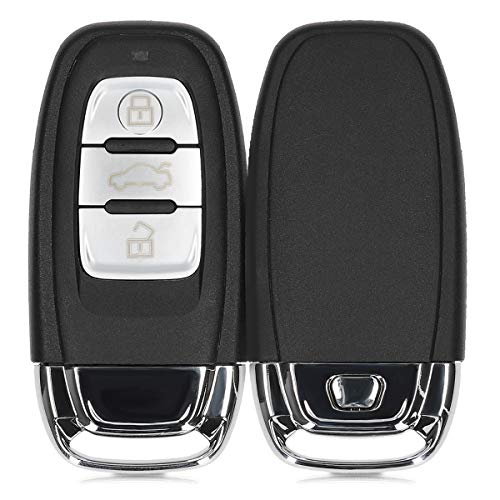 kwmobile Autoschlüssel Gehäuse kompatibel mit Audi 3-Tasten Autoschlüssel Keyless - ohne Transponder Batterien Elektronik - Auto Schlüsselgehäuse - Schwarz von kwmobile