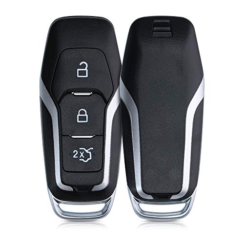 kwmobile Autoschlüssel Gehäuse kompatibel mit Ford 3-Tasten MyKey Autoschlüssel (Key Free) - ohne Transponder Batterien Elektronik - Auto Schlüsselgehäuse - Schwarz von kwmobile