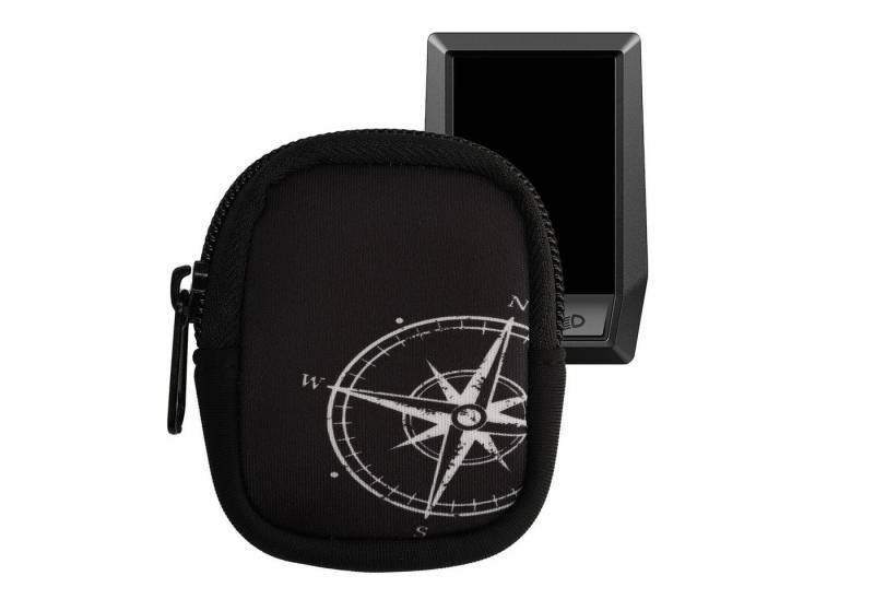 kwmobile Smartphone-Hülle Tasche für Bosch Kiox / Kiox 300, Bike GPS Hülle Kompass Vintage Design Weiß Schwarz von kwmobile