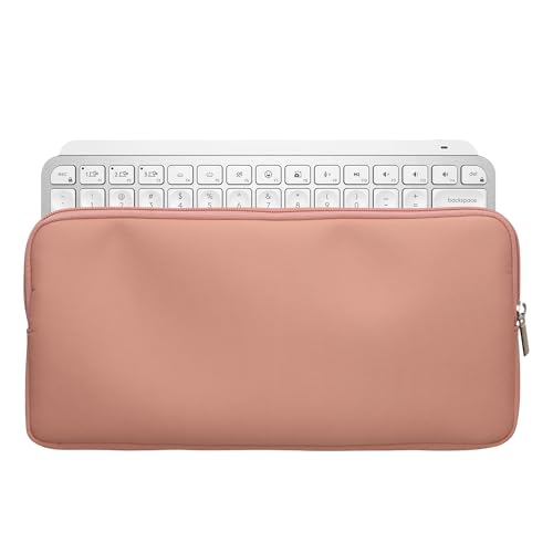 kwmobile Bluetooth Tastatur Cover kompatibel mit Logitech Mx Keys Mini Wireless Hülle - Nylon Schutzhülle für Keyboard - Nylon Tasche mit Zipper - Pastell Pfirsich von kwmobile