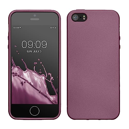 kwmobile Case kompatibel mit Apple iPhone SE (1.Gen 2016) / iPhone 5 / iPhone 5S Hülle - Schutzhülle aus Silikon metallisch schimmernd - Handyhülle Metallic Lavendel von kwmobile