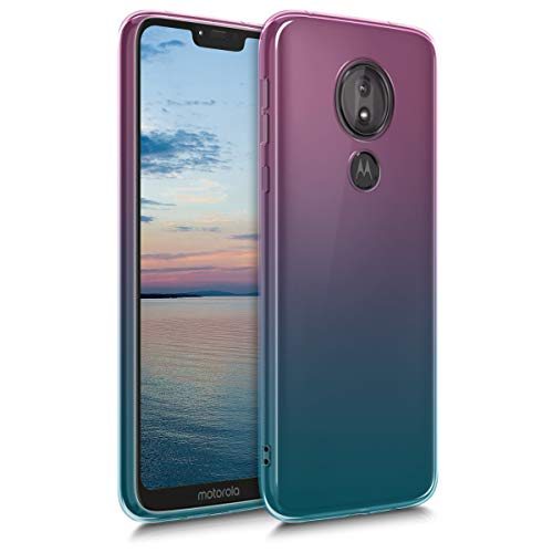 kwmobile Case kompatibel mit Motorola Moto G7 Power - Hülle Handy - Handyhülle Zwei Farben Pink Blau Transparent von kwmobile