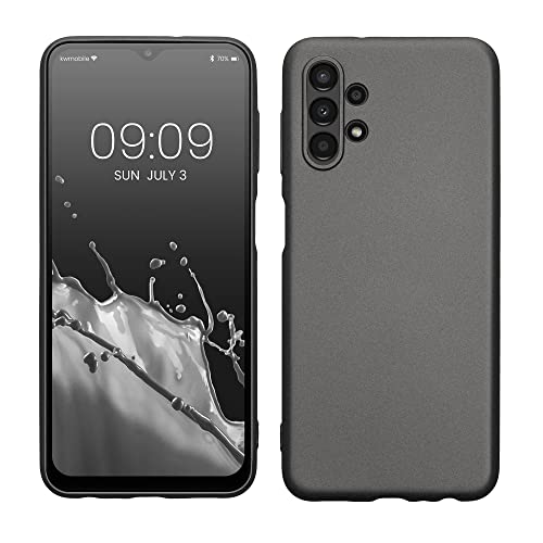 kwmobile Case kompatibel mit Samsung Galaxy A13 4G Hülle - Schutzhülle aus Silikon metallisch schimmernd - Handyhülle Metallic Grau von kwmobile