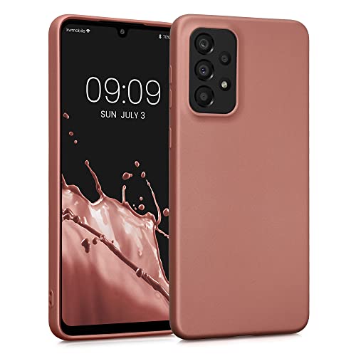 kwmobile Case kompatibel mit Samsung Galaxy A33 5G Hülle - Schutzhülle aus Silikon metallisch schimmernd - Handyhülle Metallic Bronze von kwmobile